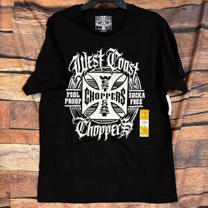 West Coast Choppers Men's Black T-Shirt Jesse James Cross Graphic Print Size L